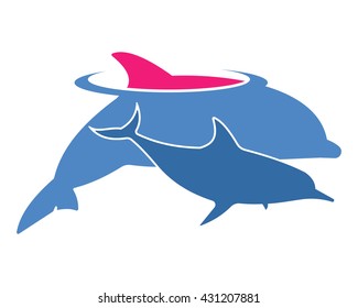 dolphin silhouette icon image vector silhouette