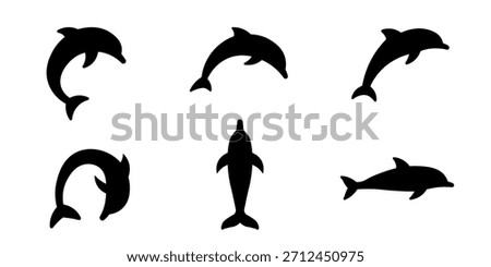 Dolphin silhouette icon. Dolphin vector
