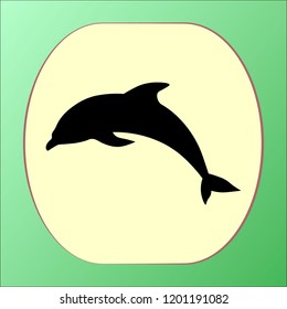 Dolphin silhouette icon vector design