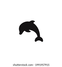 dolphin silhouette icon vector on a white background