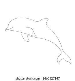 Dolphin silhouette isolated on white background vector illustration