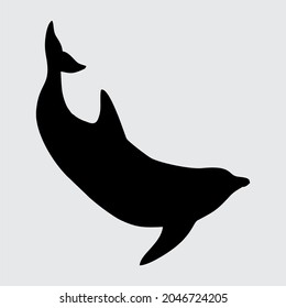Dolphin Silhouette, Dolphin Isolated On White Background