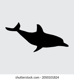 Dolphin Silhouette, Dolphin Isolated On White Background