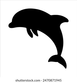 Dolphin silhouette isolated on white background. Dolphin icon vector illustration design.