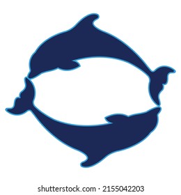 dolphin silhouette logo isolated on white	