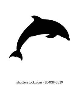 Dolphin Silhouette on isolated background. Vector drawing