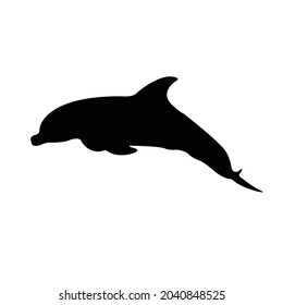 Dolphin Silhouette on isolated background. Vector drawing