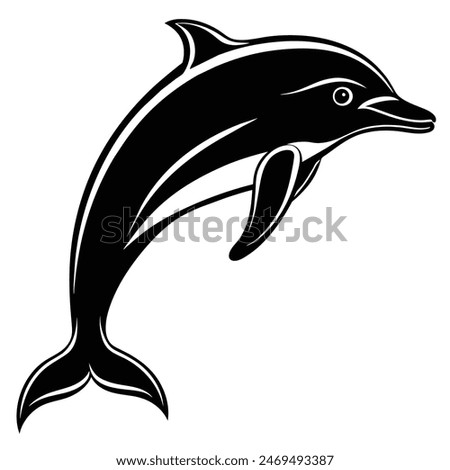 Dolphin silhouette on white background vector illustration