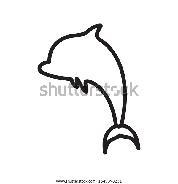 イルカのシルエットスタイルのアイコンデザイン海の生態系動物群海の水中自然海洋の熱帯のテーマベクターイラスト のベクター画像素材 ロイヤリティフリー