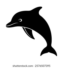 Dolphin Silhouette Vector Art and Black Dolphin Design Illustrations