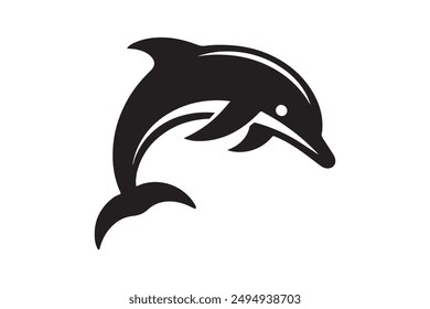 Dolphin silhouette vector art design 