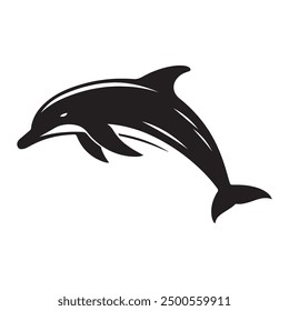 Dolphin silhouette vector art illustration