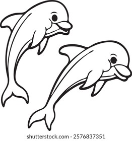 dolphin silhouette vector art illustration