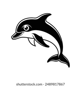 Dolphin silhouette vector design arts