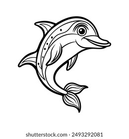 Dolphin silhouette vector design arts