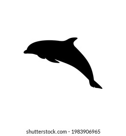 Dolphin Silhouette - Vector Flat Design Illustration : Suitable for Animal Theme and Other Graphic Related Assets.