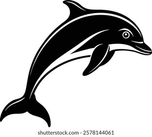 A dolphin silhouette vector, Dolphin icon, dolphin silhouette, dolphin vector 