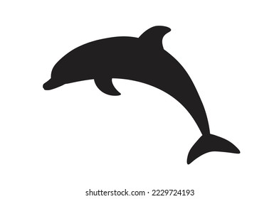 dolphin silhouette vector icon illustration isolated on white background