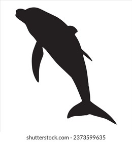 Dolphin silhouette vector illustration. Dolphin silhouette
