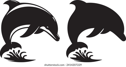 Dolphin silhouette vector illustration on a white background