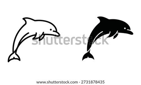 Dolphin silhouette vector illustration on white background