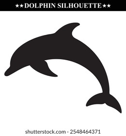 Dolphin silhouette vector illustration. Sea animal eps 10