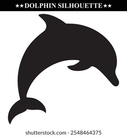 Dolphin silhouette vector illustration. Sea animal eps 10