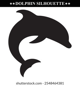 Dolphin silhouette vector illustration. Sea animal eps 10