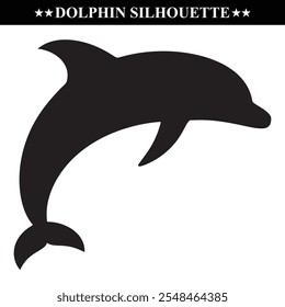 Dolphin silhouette vector illustration. Sea animal eps 10