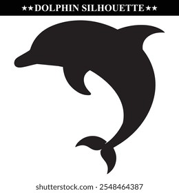 Dolphin silhouette vector illustration. Sea animal eps 10