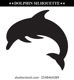 Dolphin silhouette vector illustration. Sea animal eps 10