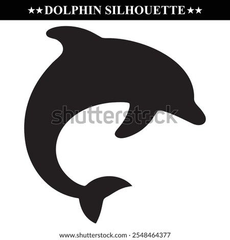 Dolphin silhouette vector illustration. Sea animal eps 10