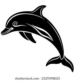 Dolphin Silhouette Vector Style with white background