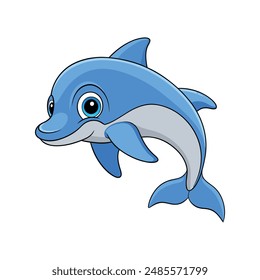 Dolphin Silhouette Vector with White background