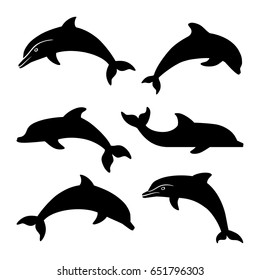 dolphin silhouettes set