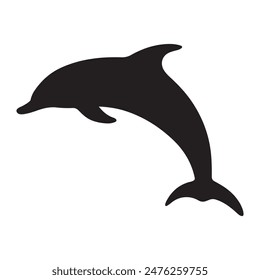 Dolphin Silhouettes. Vector illustration eps 10, solid black