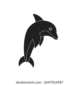 Delfín Silhoutte diseño de Arte vectorial