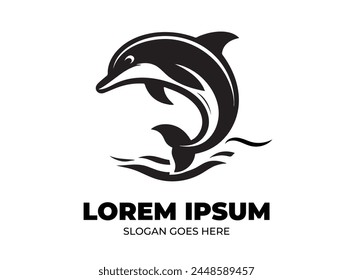 Dolphin simple abstract logo design icon vector art drawing