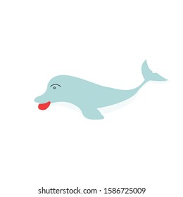 dolphin simple clip art vector illustration