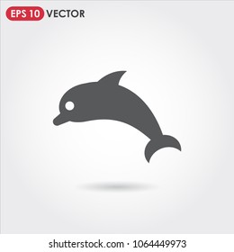 dolphin single vector icon on light background