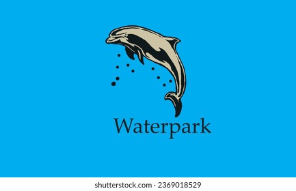 dolphin sketch isolated on a beautiful background vector illustration.
