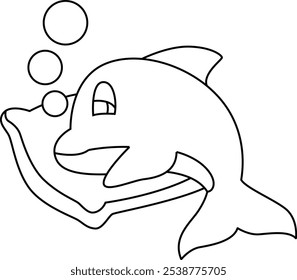 Dolphin Sleeping Pillow Animal Vector Graphic Art Illustration