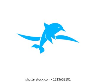 dolphin smart animal vector logo design inspiration for sanctuary, zoo, park, and other business related