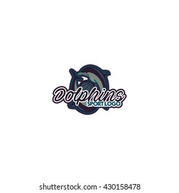 Dolphin sport logo template
