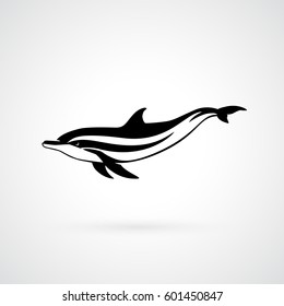 dolphin strip logo sign vector illustration on white background