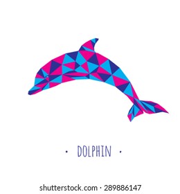 Dolphin stylized triangle polygonal model