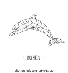 Dolphin stylized triangle polygonal model