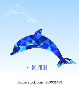 Dolphin stylized triangle polygonal model