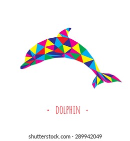 Dolphin stylized triangle polygonal model