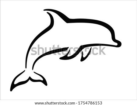 Dolphin - stylized vector sign for logo or pictogram. Dolphin - marine mammal - elegant, stylish icon. Dolphin bottlenose dolphin for corporate identity.